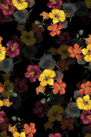 时尚手绘油画花卉印花印花花型图片