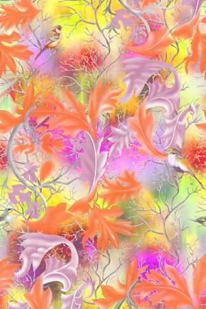 热带印花花型图片