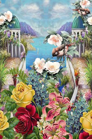 花鸟印花花型图片