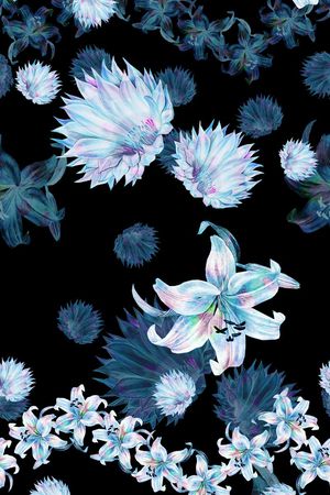水彩印花花型图片