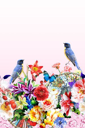 花鸟印花花型图片