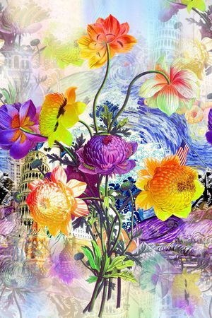 围巾花型印花花型图片