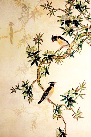 花鸟印花花型图片