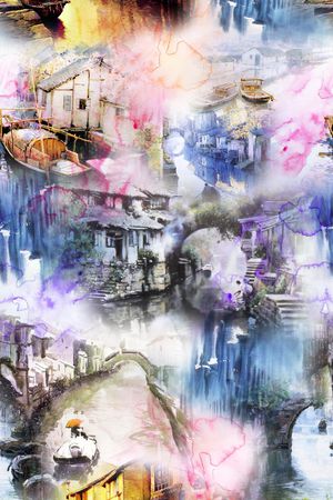 水墨印花花型图片