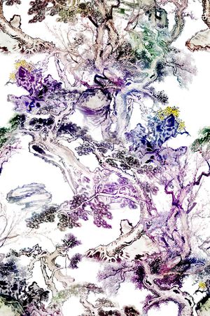 水墨印花花型图片