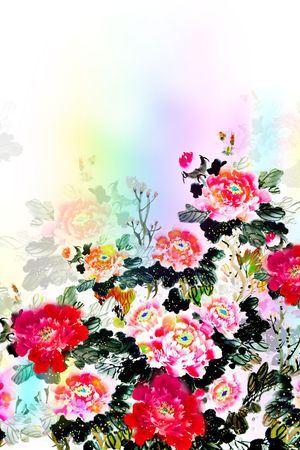 牡丹印花花型图片