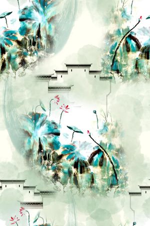 水墨印花花型图片