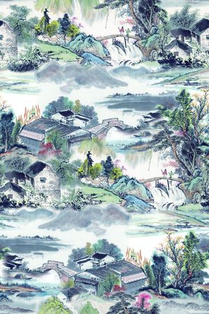 工笔画印花花型图片