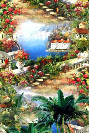 热带印花花型图片