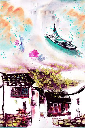 中国风印花花型图片