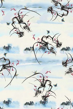 水墨印花花型图片