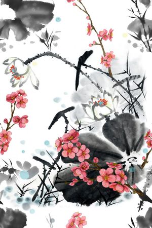 中国风印花花型图片