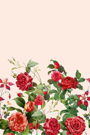 时尚手绘女装花卉印花印花花型图片