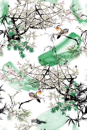 中国风印花花型图片