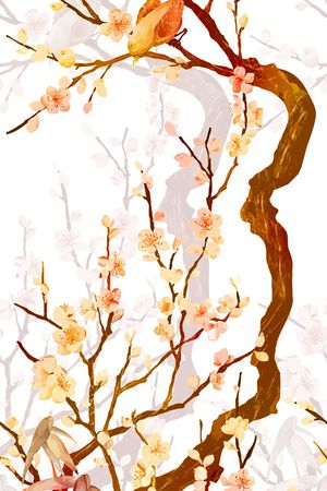 旗袍印花花型图片
