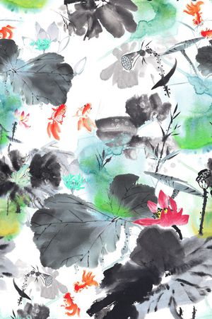 中国风印花花型图片