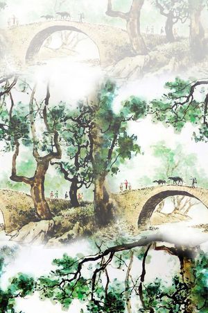 旗袍印花花型图片
