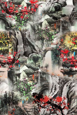 中国风印花花型图片