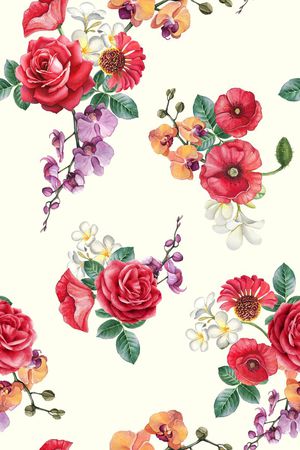 玫瑰印花花型图片