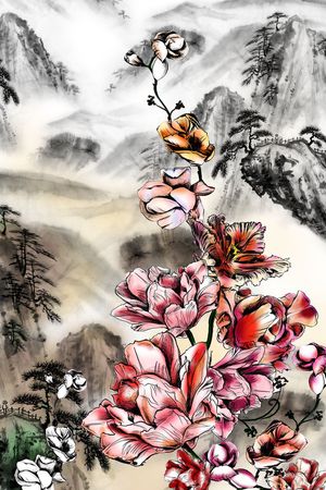 MAX-中老年真丝女装印花花型图片