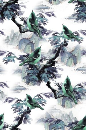 抽象几何清爽梦幻艺术平底立体手绘满版最新高清数码蕾丝民族中国风绣花珠宝肌理时尚潮

流大牌复古欧美风印花花型图片