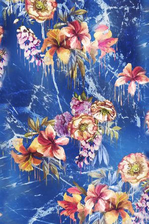 花朵树枝印花花型图片