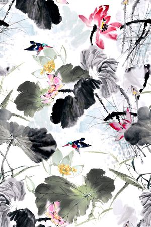 中国风印花花型图片