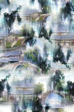 古镇印花花型图片