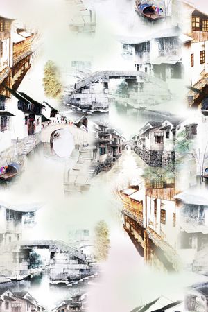 古镇印花花型图片