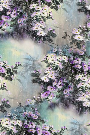 旗袍印花花型图片