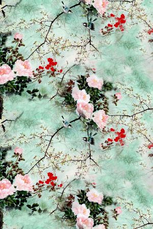 旗袍印花花型图片