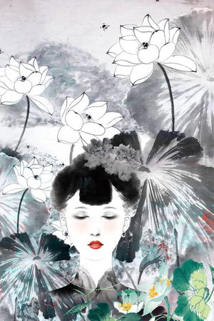 美人旗袍印花印花花型图片