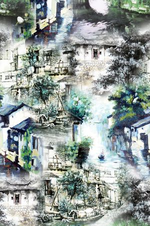 中国风印花花型图片