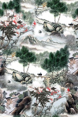 复古印花印花花型图片