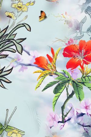 旗袍印花花型图片