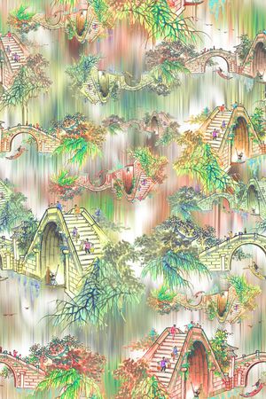 树林印花花型图片