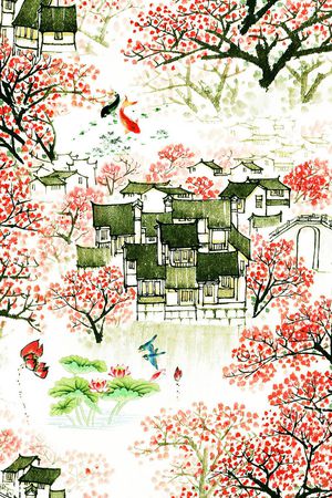 中国风印花花型图片