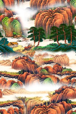 国画印花花型图片
