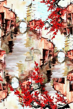 中国风印花花型图片