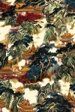 山脉印花花型图片