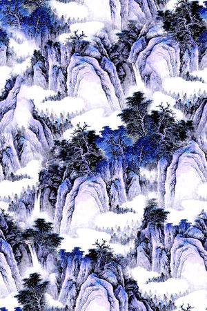 山水印花花型图片