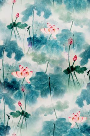 旗袍印花花型图片