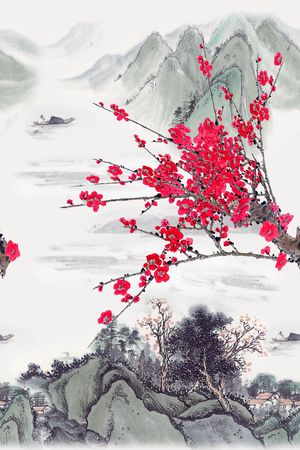 山川印花花型图片