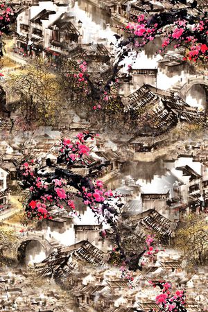 中国风印花花型图片