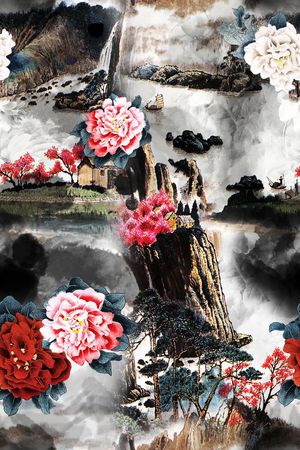 中国风印花花型图片
