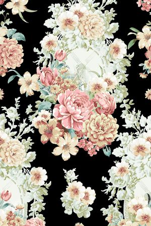 满版花卉印花花型图片