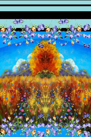 油画印花花型图片