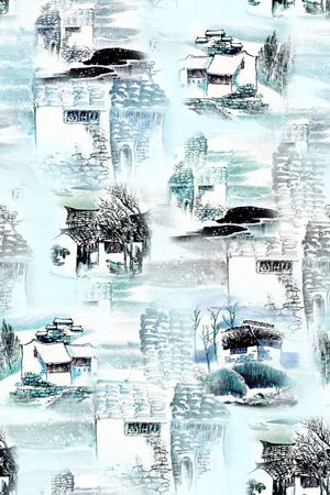 水墨印花花型图片