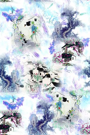 水墨印花花型图片