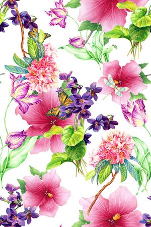 时尚清爽靓丽春夏女装裙子花卉印花印花花型图片